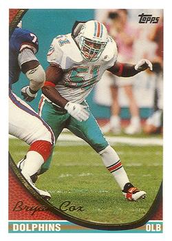 Bryan Cox Miami Dolphins 1994 Topps NFL #348